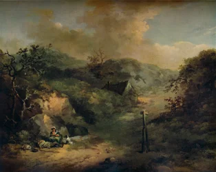 Ein Hügel mit ruhenden Landstreichern, um 1793