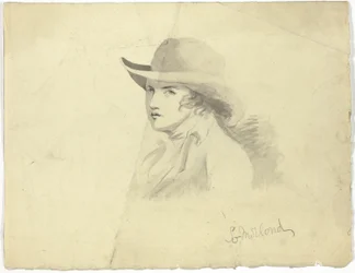 Büste eines Jugendlichen mit Hut (recto); Engelkopf (verso)