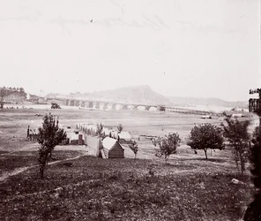 Lager der Brückenbauer gegenüber Chattanooga