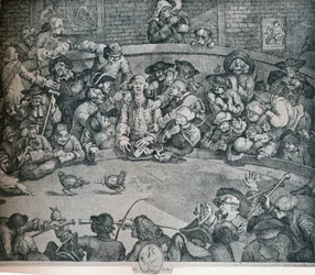 Der Hahnenkampf, um 1840, 1917