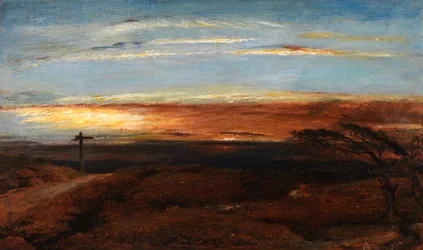 Landschaft bei Sonnenuntergang