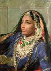 Porträt von Rani Jindan Singh, in einem indischen Sari