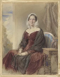 Porträt einer sitzenden Dame mit Blick nach draußen
