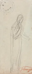 Eine stehende weibliche Figur
