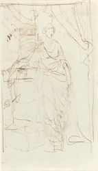 Eine elegante Dame in klassischer Kleidung [recto]