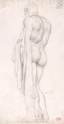 Rückansicht einer stehenden klassischen männlichen Figur