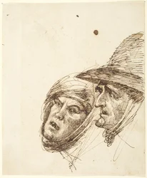 Köpfe von Mann und Frau