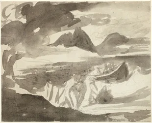 Lappländische Hexen, die einen Sturm heraufbeschwören