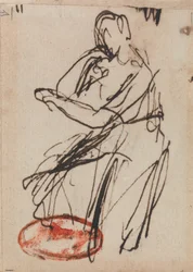 Sitzende Frau