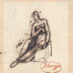 Sitzende Frau