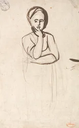 Studie einer nachdenklichen Frau