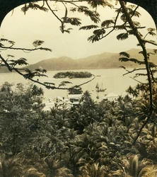Ein Blick auf Samarai, Britisch-Neuguinea, um 1909