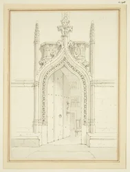 Tür des Vestraums von St. Mary Redcliffe, ca. 1812