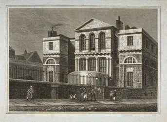 Ansicht des Sessions House, Old Bailey, 1812