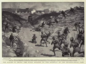 Die Alliierten in China, der letzte Angriff auf das Tor am Tsu-King-Kwan-Pass