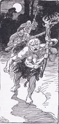 Während sie schliefen, kamen die schrecklichen Männer herunter, aus The Heroes, veröffentlicht von George Allen und Unwin 1929