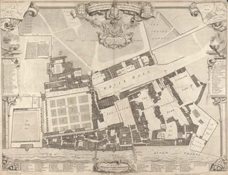 Vermessungsplan und Grundriss des Königlichen Palastes von Whitehall