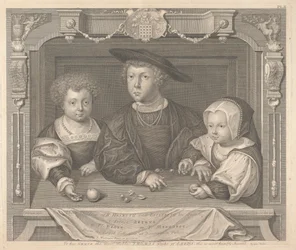 Drei Kinder von Heinrich VII. und Elizabeth, seiner Königin, Prinz Arthur, Prinz Heinrich und Prinzessin Margaret
