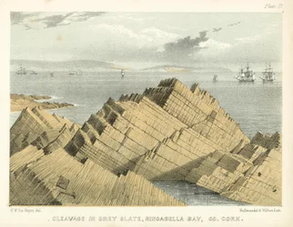 Spaltung im Grauschiefer, Ringabella Bay, Co Cork