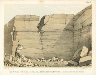 Steinbruch im Oolith, Minchinhampton, Gloucestershire