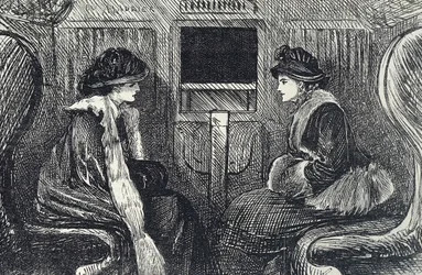 Karikatur von Passagieren in der Londoner U-Bahn