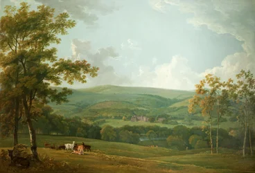 Eine entfernte Ansicht von Towneley Hall, ca. 1777