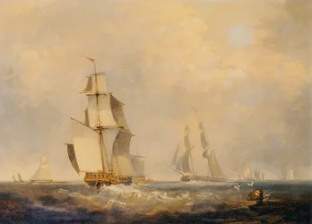 Belebte Schifffahrtswege im Kanal