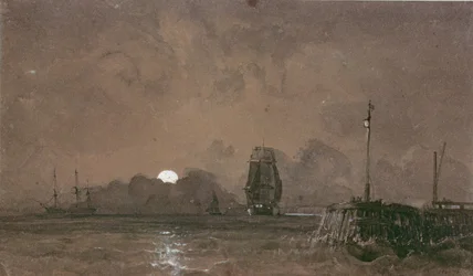 Sunderland Hafen: Mondlicht, 19. Jahrhundert