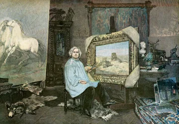 Die Künstlerin Rosa Bonheur in ihrem Atelier