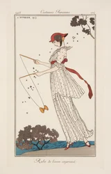 Kleid aus bedrucktem Leinen, Illustration aus 