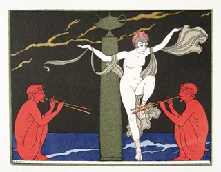 Illustration aus Les Chansons de Bilitis, von Pierre Louys, veröffentlicht 1922