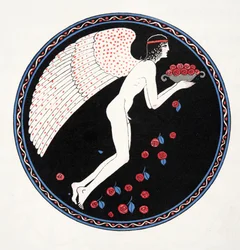 Rosen in der Nacht, Illustration aus Les Chansons de Bilitis, von Pierre Louys, veröffentlicht 1922