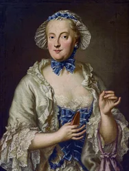Maria Anna Sophia von Sachsen, Kurfürstin von Bayern (1728-1797) mit einer Spule