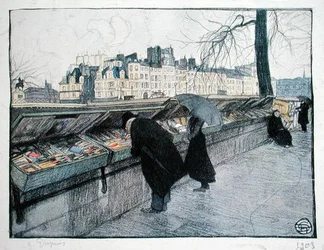 Bouquinisten entlang des linken Seineufers in der Nähe der Pont-Neuf, Paris