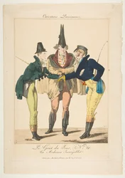 Le Goût du Jour, Nr. 21: Les Modernes Incroyables, aus Pariser Karikaturen, ca. 1815