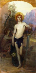 David mit dem Kopf von Goliath