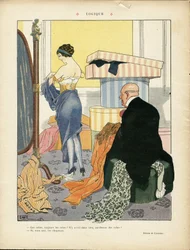 Illustration von Georges Leonnec (1881-1940) in Le Lire, 06/07/12 - Logik - Mode, Hut, Innere Architektur, Leben der Reichen - Frauen