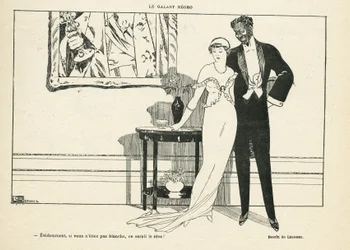 Illustration von Georges Leonnec (1881-1940) in Le Lire, 20/07/12 - Der galante Neger - Liebe, Xenophobie - Schwarz