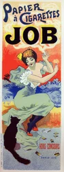 Lebensstil. Job rollt Papier für Zigarette. Plakat von Georges Meunier, Frankreich, ca. 1895