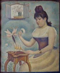 Junge Frau, die sich pudert, 1889-1890