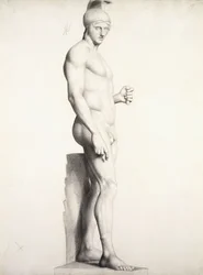 Krieger mit Helm, im Profil, 1875-1878