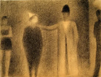 Clown und drei Figuren (Studie)
