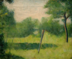 Landschaft mit einem Pfahl