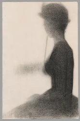 Sitzende Frau mit einem Sonnenschirm (Studie für La Grande Jatte)