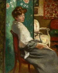 Sitzende Frau