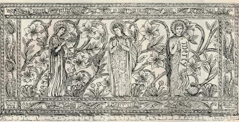 Weißes Altartuch, Pfarrkirche, Cheddleton, ca. 1891