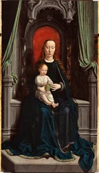 Thronende Madonna mit Kind oder Madonna der Trauben, zentrales Panel des Cervara-Altars