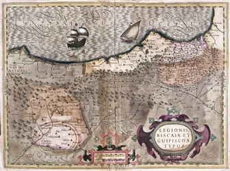 Oviedo, Burgos, Bilbao, Bayonne (Asturien), Spanien (Gravur)