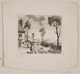 Landschaft mit laufendem Jungen