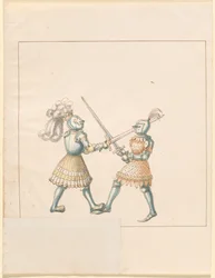 Freydal, Das Buch der Turniere und Turniere von Kaiser Maximilian I.: Kämpfe zu Fuß (Turniere)(Band III): Tafel 158